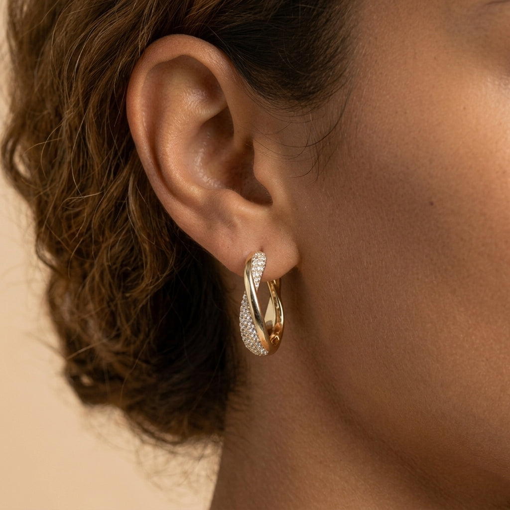 Virelle Pavé Hoop Earrings