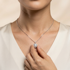 Elara Halo Pendant Necklace