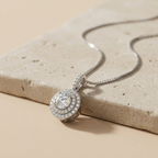 Elara Halo Pendant Necklace